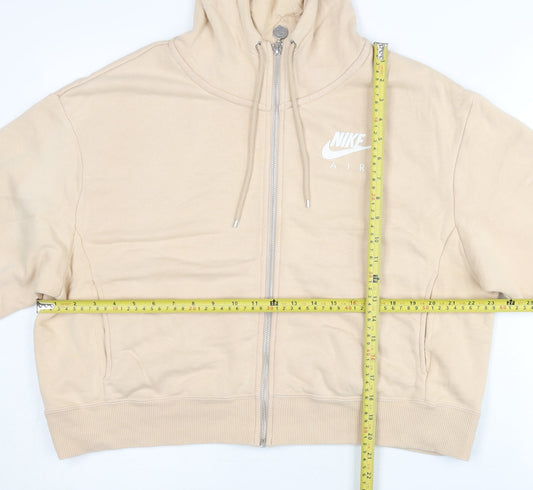 Nike Women’s Beige Full Zip Hoodie XL Cotton Blend Sportswear