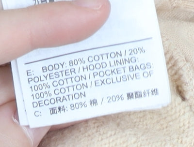 Nike Women’s Beige Full Zip Hoodie XL Cotton Blend Sportswear