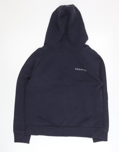 Fila White Line Womens Navy Floral Full Zip Hoodie Size 8