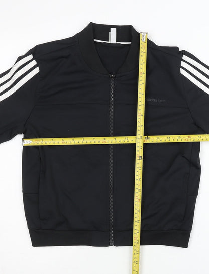 Adidas Women Black Track Jacket Size 12 Full Zip Sportswear