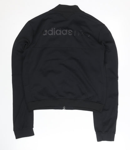 Adidas Women Black Track Jacket Size 12 Full Zip Sportswear