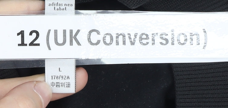 Adidas Women Black Track Jacket Size 12 Full Zip Sportswear