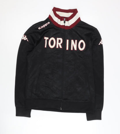 Kappa Women Black Size 12 Track Jacket Torino Full Zip Sportswear