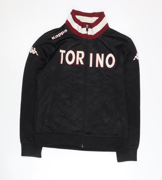 Kappa Women Black Size 12 Track Jacket Torino Full Zip Sportswear