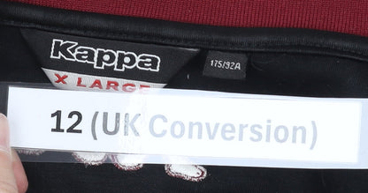 Kappa Women Black Size 12 Track Jacket Torino Full Zip Sportswear