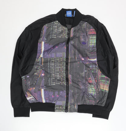 Adidas Womens Black Size 12 Varsity Jacket Nylon Polyester Full Zip