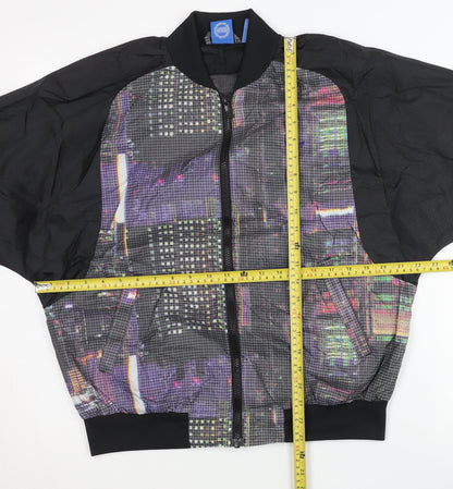 Adidas Womens Black Size 12 Varsity Jacket Nylon Polyester Full Zip