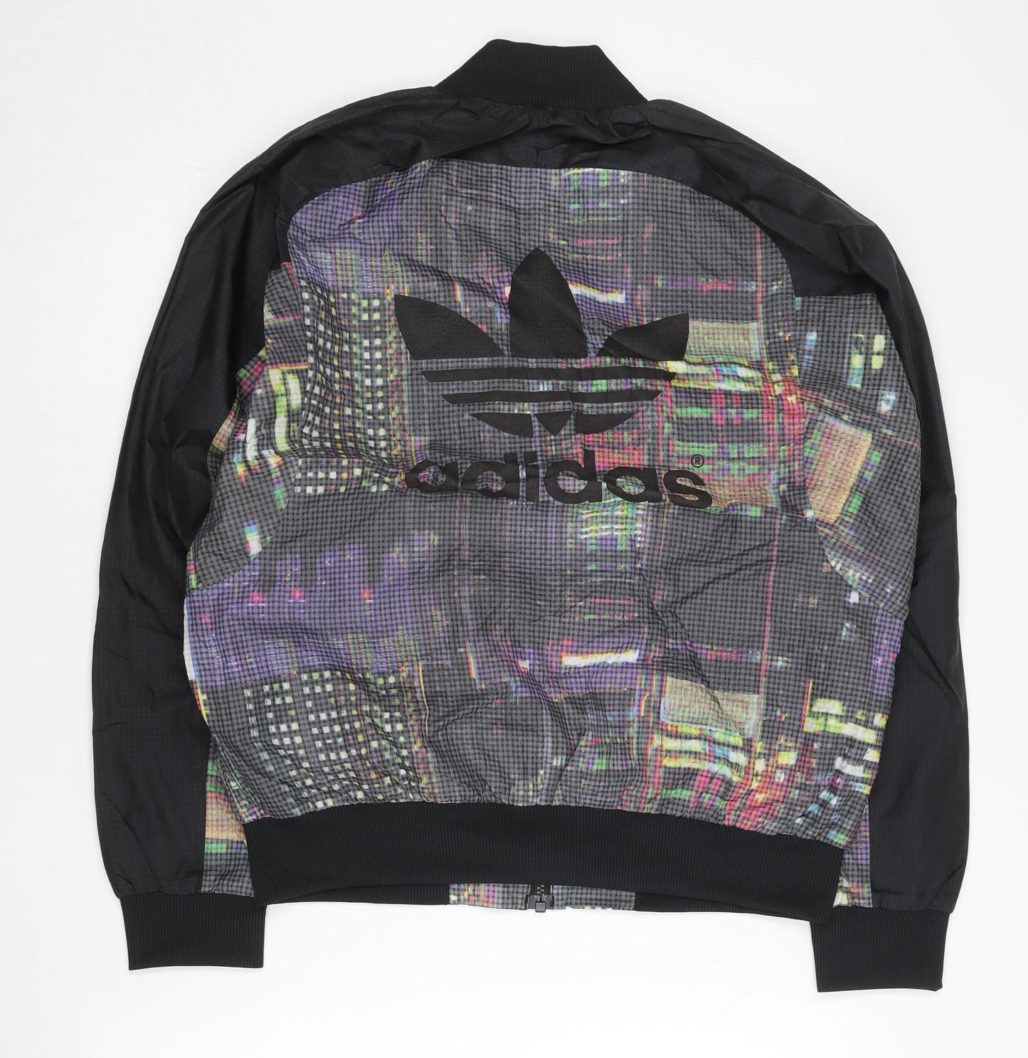 Adidas Womens Black Size 12 Varsity Jacket Nylon Polyester Full Zip