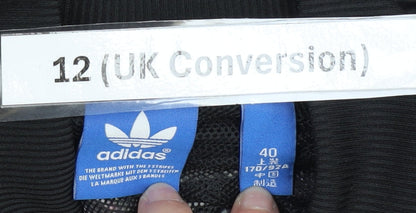 Adidas Womens Black Size 12 Varsity Jacket Nylon Polyester Full Zip