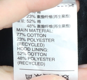 Adidas Women’s Black Full Zip Hoodie Size 10 UK Cotton Blend