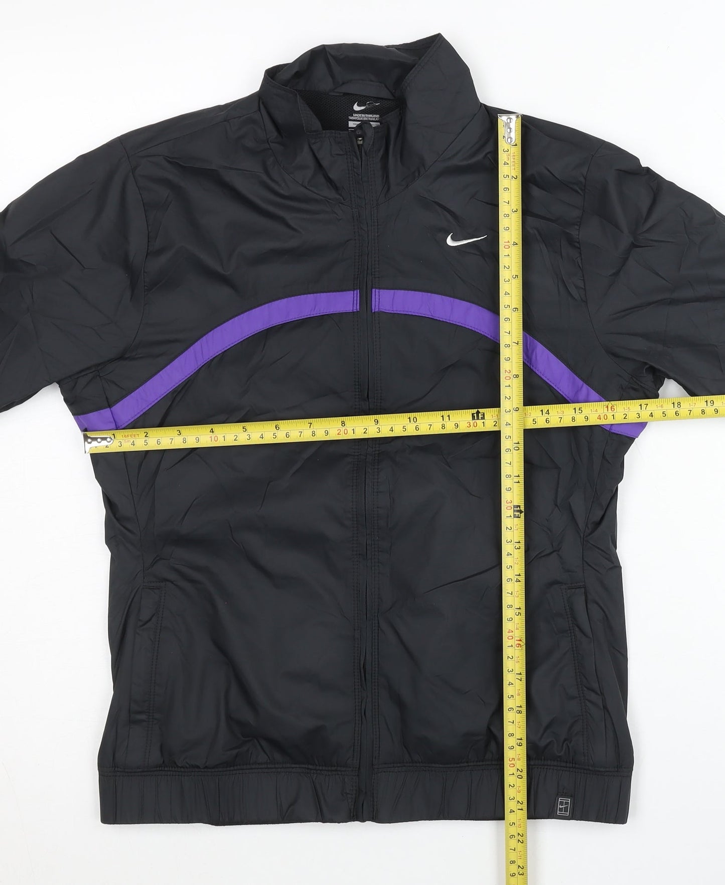 Nike Womens Black Track Jacket Size S Full Zip Polyester Lightweight