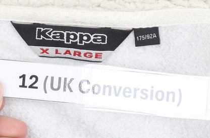 Kappa Women Grey Size 12 Track Jacket Full Zip Activewear