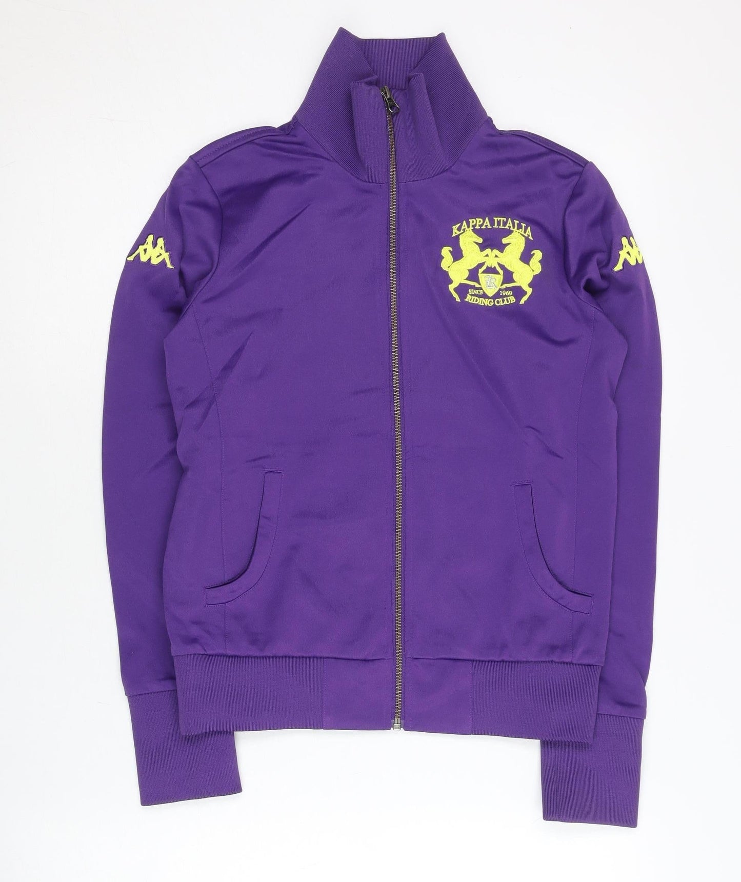 Kappa Womens Purple Track Jacket Size 8 Slim Fit Full Zip Sportswear