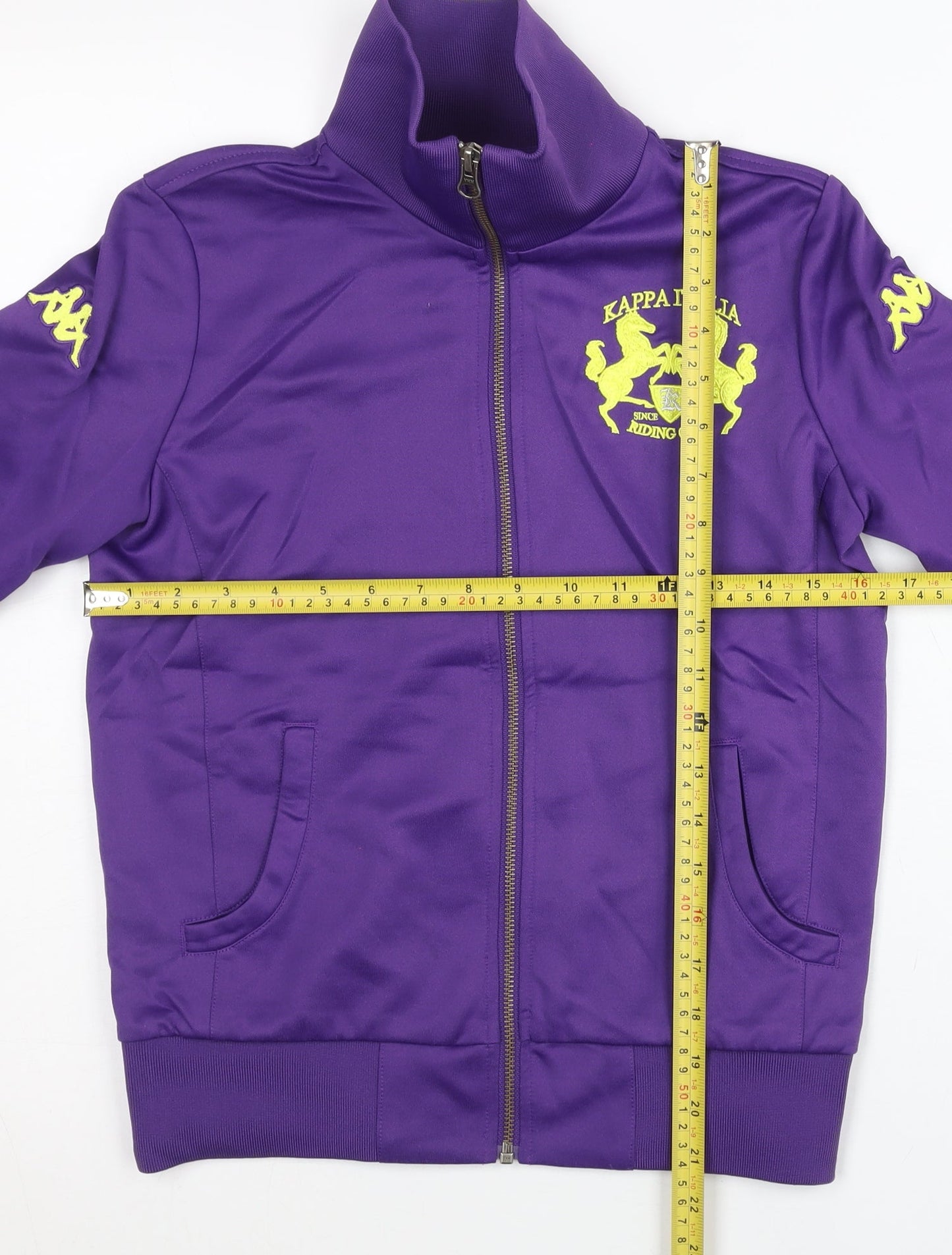 Kappa Womens Purple Track Jacket Size 8 Slim Fit Full Zip Sportswear