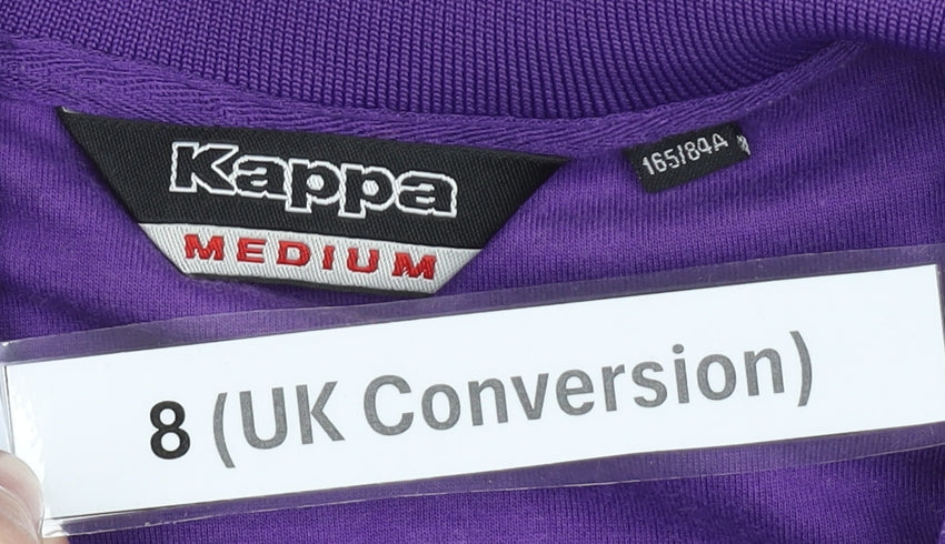 Kappa Womens Purple Track Jacket Size 8 Slim Fit Full Zip Sportswear
