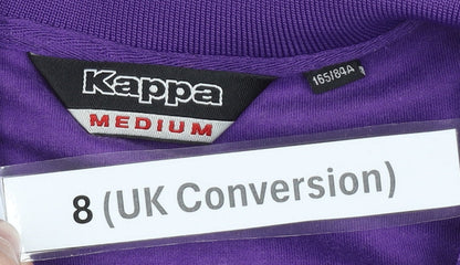 Kappa Womens Purple Track Jacket Size 8 Slim Fit Full Zip Sportswear