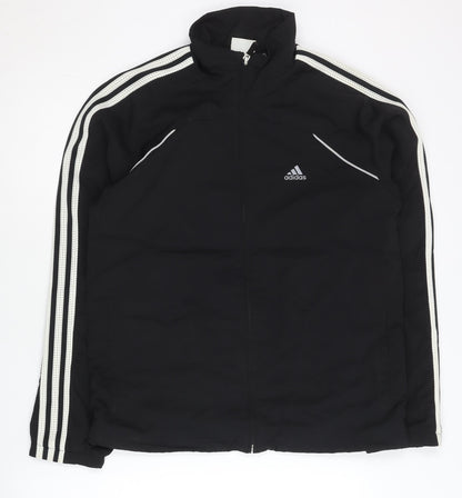 Adidas Womens Black Size 10 Track Jacket Full Zip Lightweight