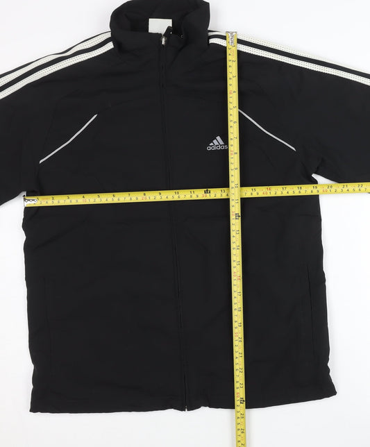 Adidas Womens Black Size 10 Track Jacket Full Zip Lightweight