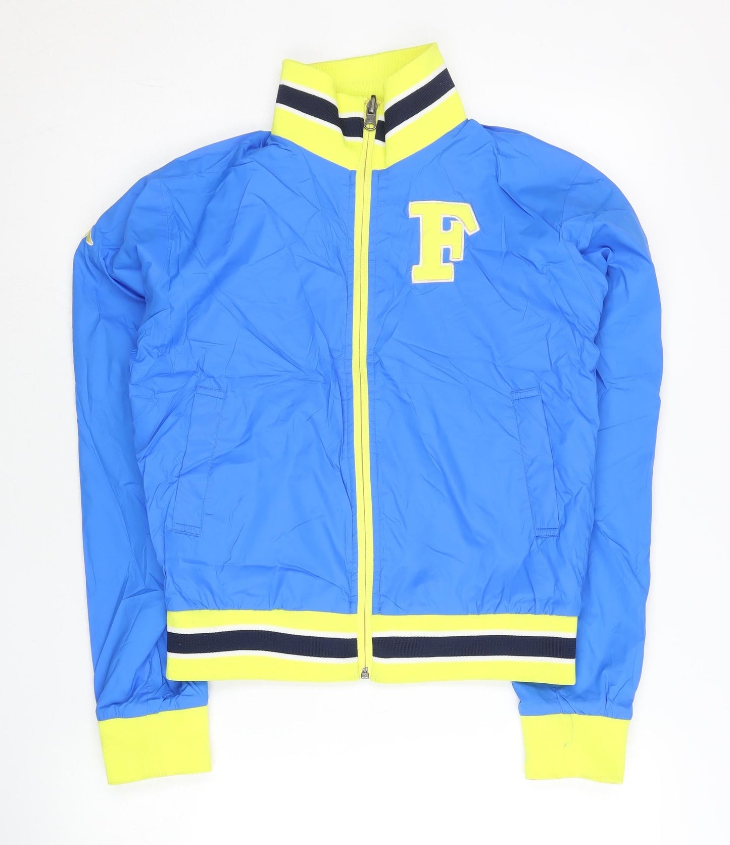 Kappa Womens Blue Varsity Jacket Size 10 Italy Sports Full Zip