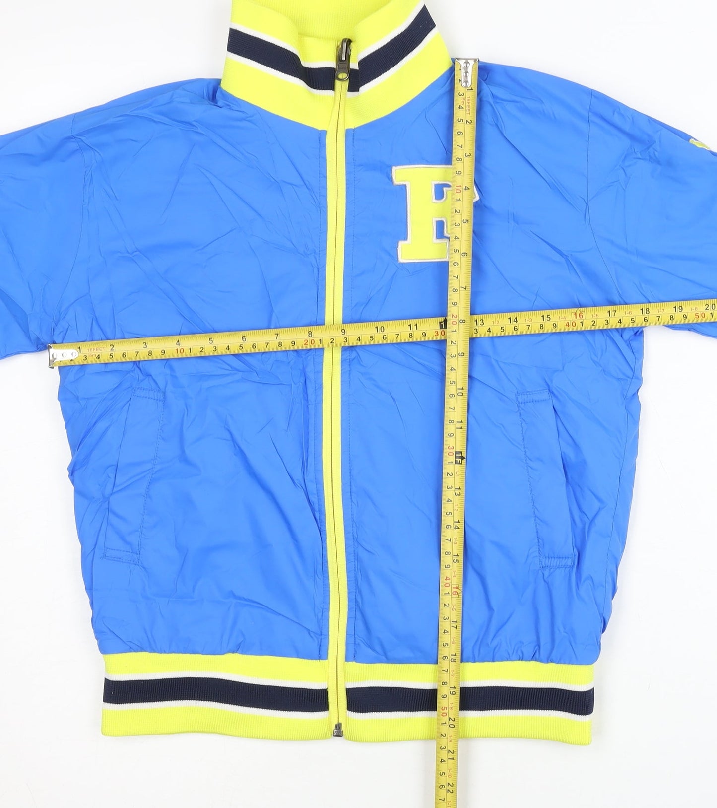 Kappa Womens Blue Varsity Jacket Size 10 Italy Sports Full Zip