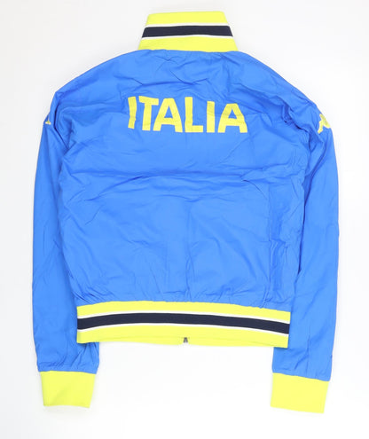 Kappa Womens Blue Varsity Jacket Size 10 Italy Sports Full Zip