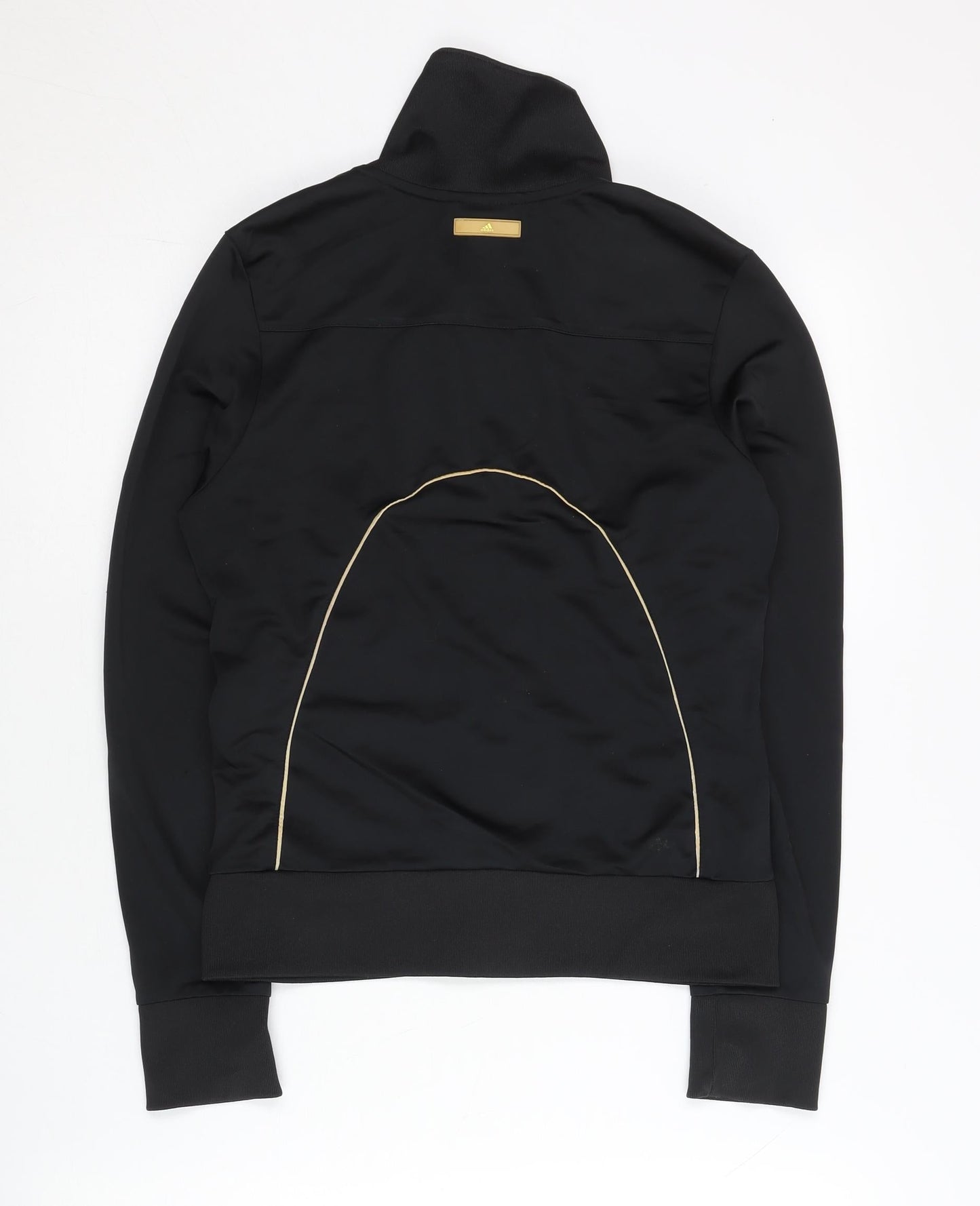 Adidas Womens Black Size 8 Track Jacket Slim Fit Full Zip