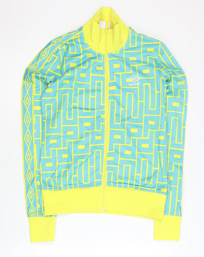Umbro Women’s Blue Geometric Track Jacket Size 12 Full Zip Sportswear