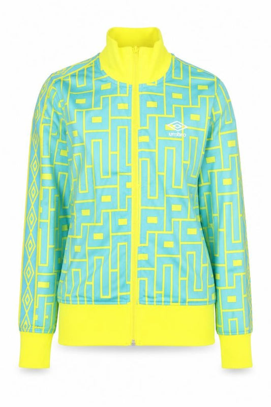 Umbro Women’s Blue Geometric Track Jacket Size 12 Full Zip Sportswear
