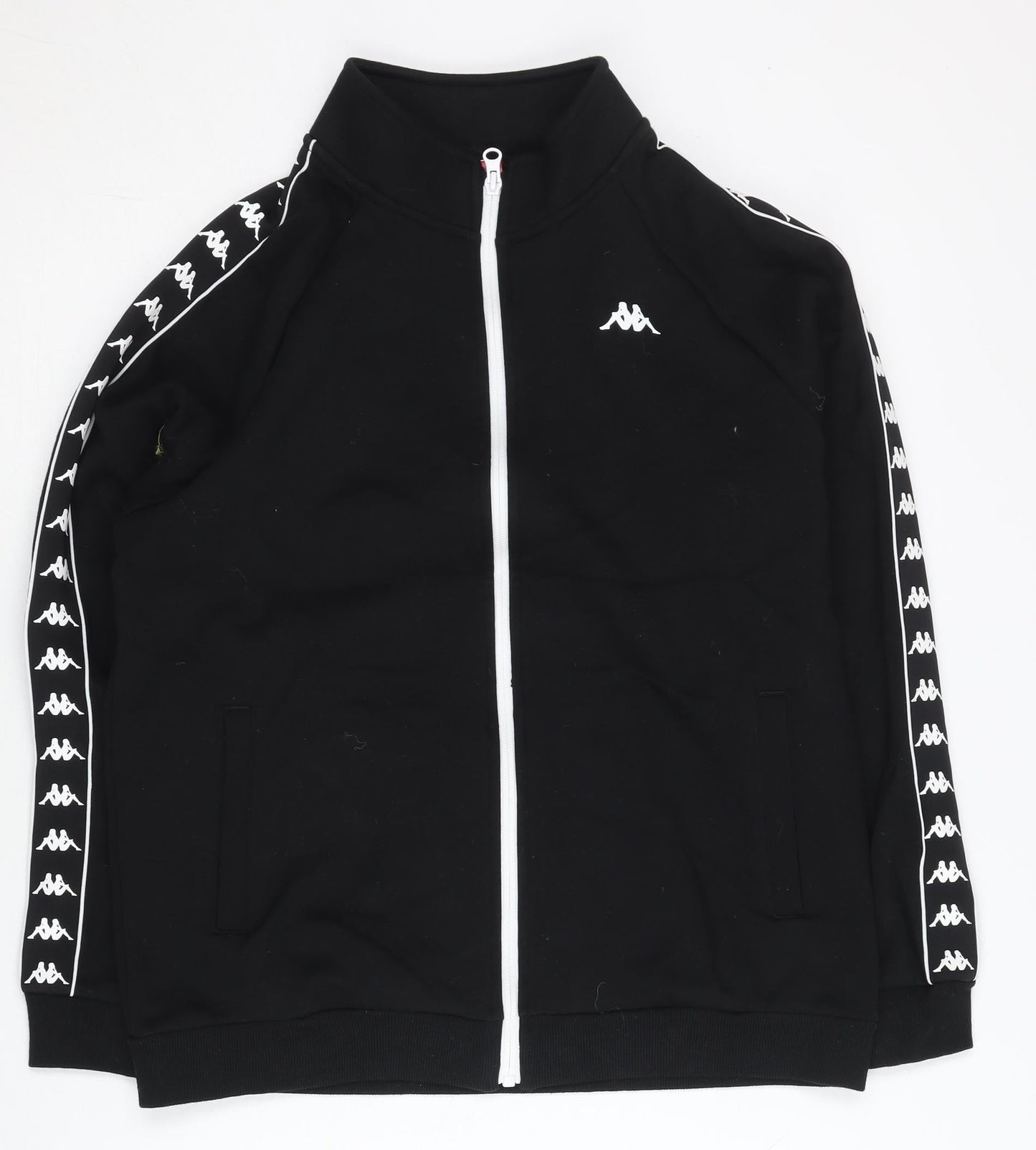 Kappa Womens Black Track Jacket Size 10 Full Zip Logo Sportswear