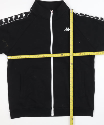 Kappa Womens Black Track Jacket Size 10 Full Zip Logo Sportswear
