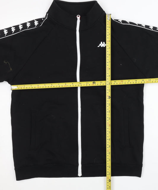 Kappa Womens Black Track Jacket Size 10 Full Zip Logo Sportswear