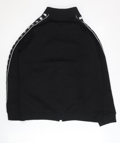 Kappa Womens Black Track Jacket Size 10 Full Zip Logo Sportswear