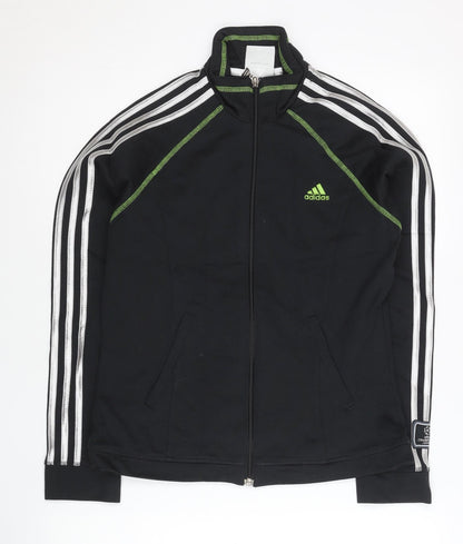Adidas Womens Black Track Jacket Size 10 UK Full Zip Sportswear