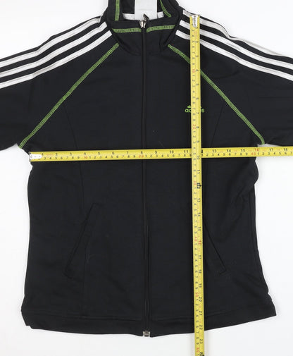 Adidas Womens Black Track Jacket Size 10 UK Full Zip Sportswear