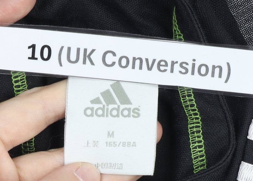 Adidas Womens Black Track Jacket Size 10 UK Full Zip Sportswear