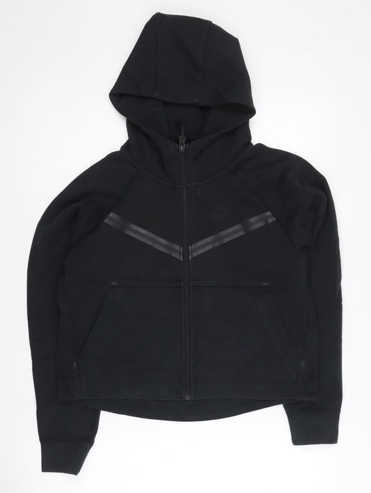 Nike Women's Black XS Full Zip Hoodie Sweatshirt Cotton Blend