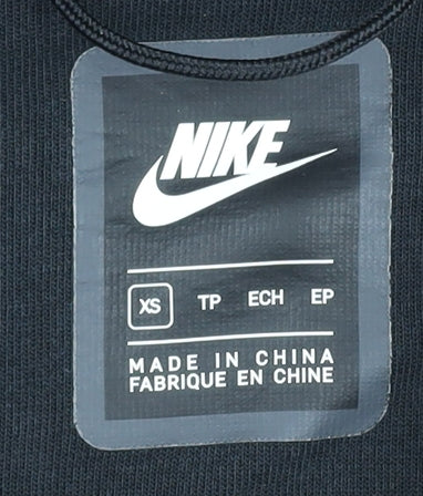 Nike Women's Black XS Full Zip Hoodie Sweatshirt Cotton Blend