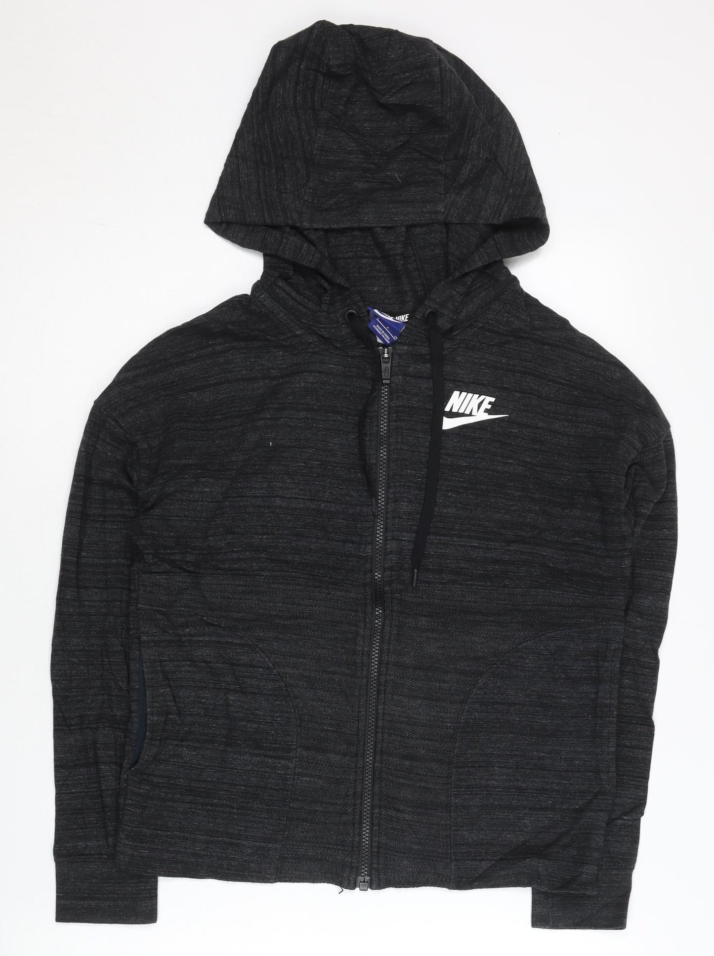Nike Womens Black Small Full Zip Hoodie Sweatshirt Rayon Blend
