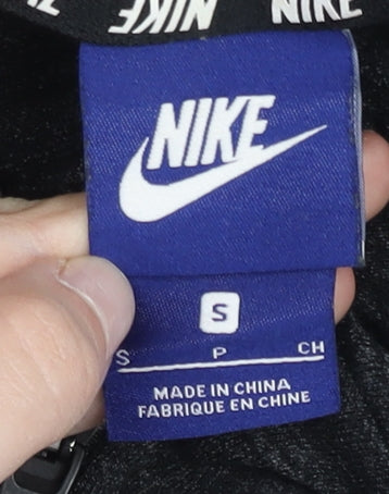 Nike Womens Black Small Full Zip Hoodie Sweatshirt Rayon Blend