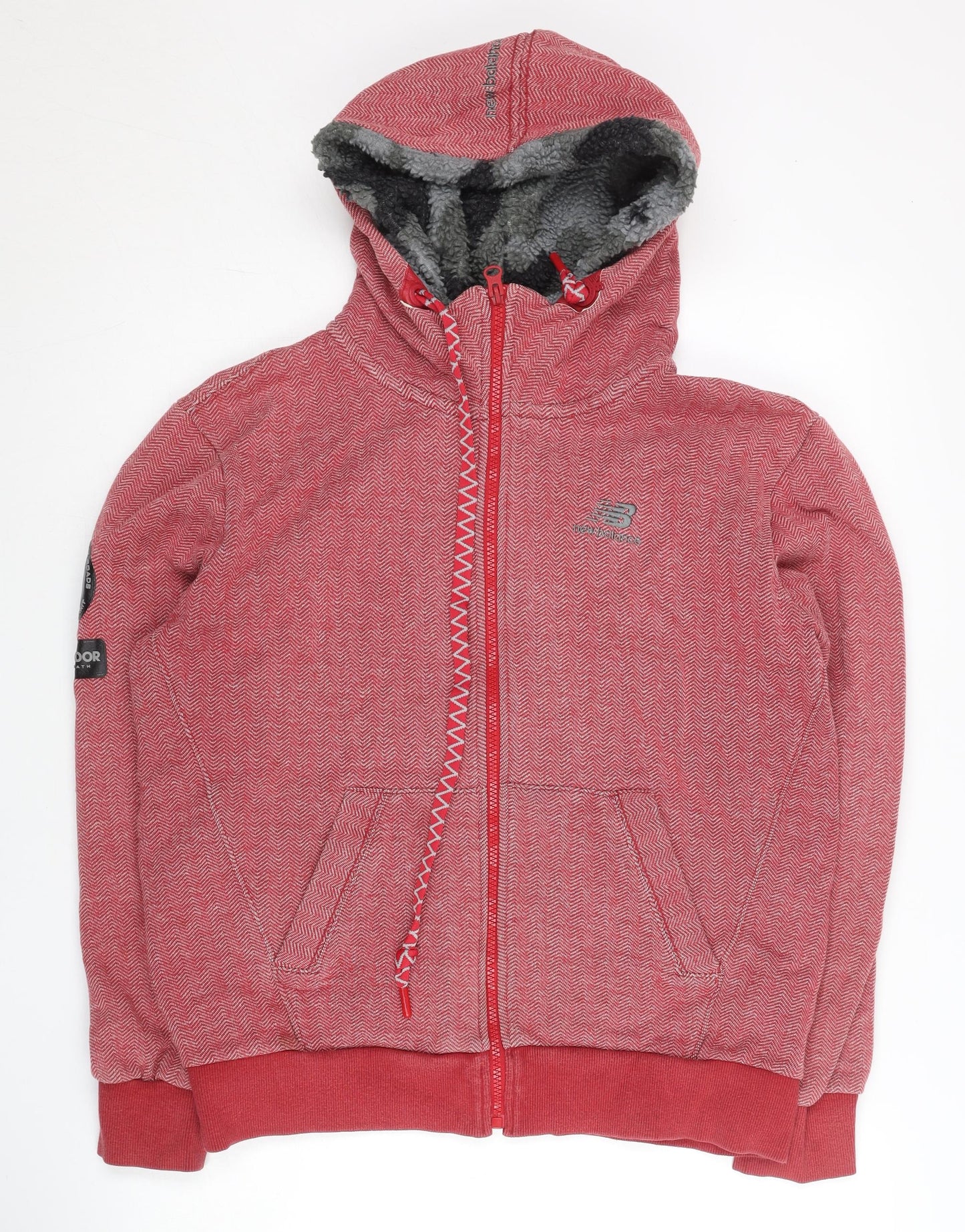 Womens UK Size M New Balance Red Full Zip Hoodie
