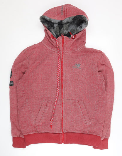 Womens UK Size M New Balance Red Full Zip Hoodie