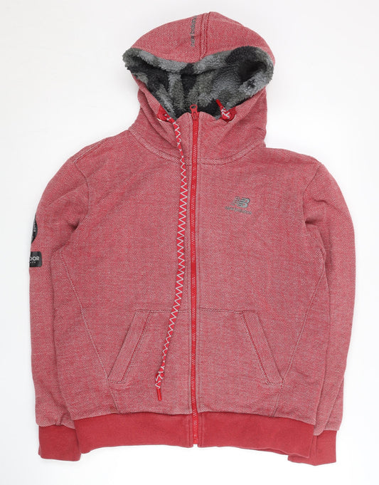 Womens UK Size M New Balance Red Full Zip Hoodie