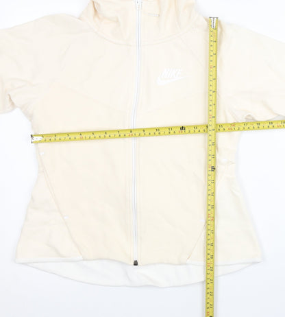Nike Women’s Beige Full Zip Hoodie Size M Hooded Sportswear