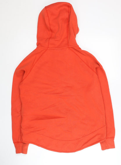 Nike Women Orange Full Zip Hoodie S Sports Raglan Sleeve