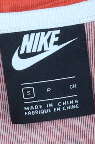 Nike Women Orange Full Zip Hoodie S Sports Raglan Sleeve