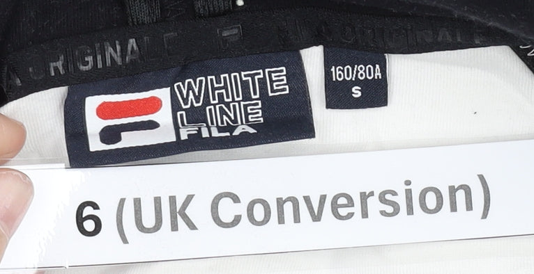 Fila Women's Black Multicoloured Full Zip Hoodie Size 6