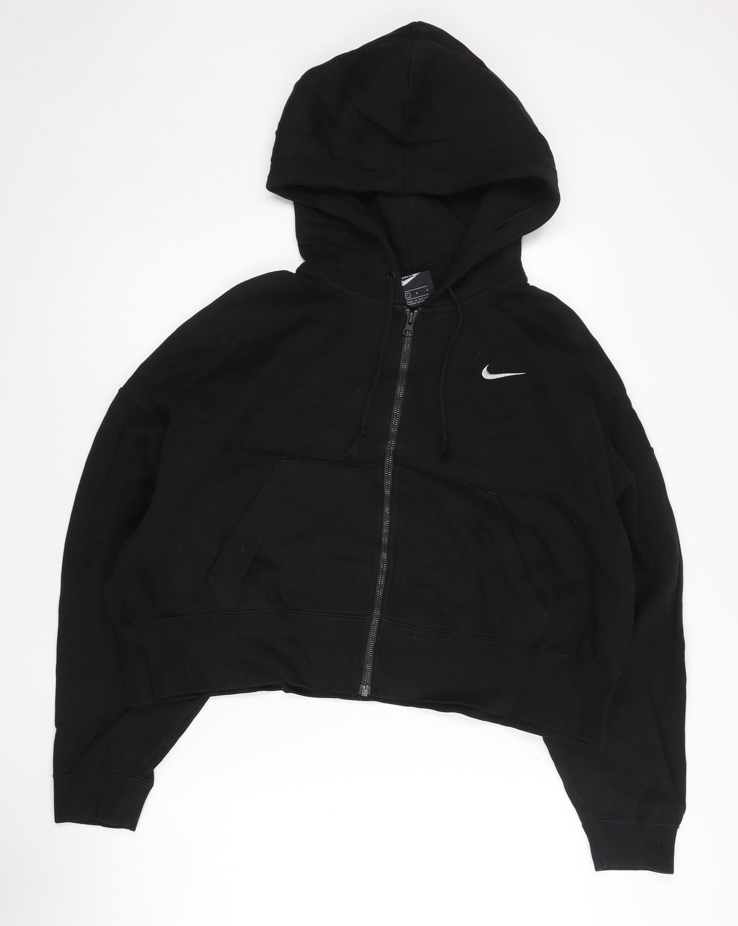 Nike Women’s Black Full Zip Hoodie L Sportswear Cotton Blend