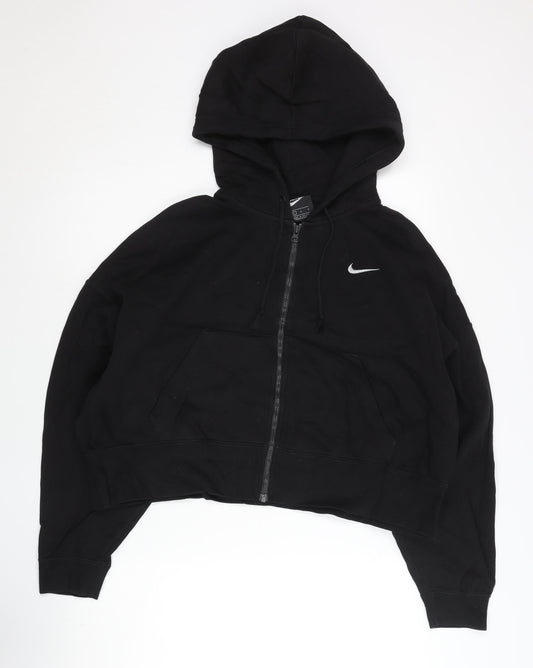 Nike Women’s Black Full Zip Hoodie L Sportswear Cotton Blend