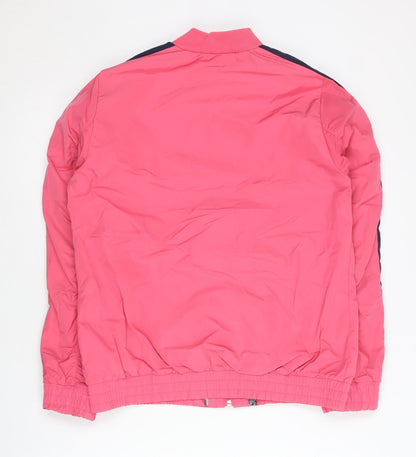 Adidas Womens Pink Track Jacket Size 8 Full Zip Lightweight Sports