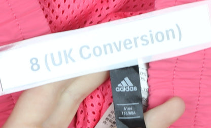 Adidas Womens Pink Track Jacket Size 8 Full Zip Lightweight Sports